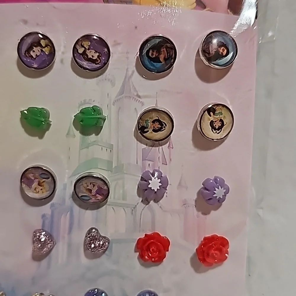Disney Princess 16 Pairs Stud Set Sensitive Ears New